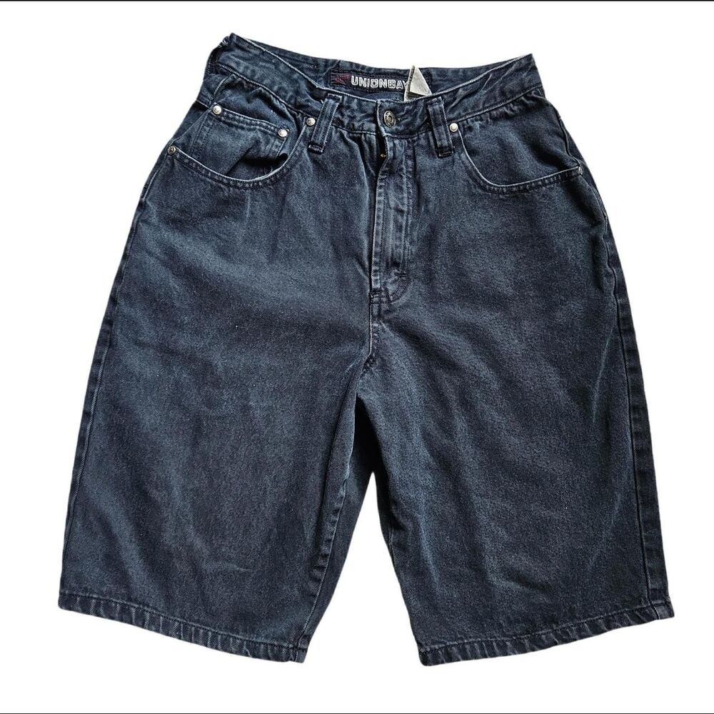 90s y2k grunge granola black denim shorts